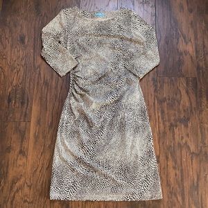 J McLaughlin Side Ruched 3/4 Sleeve Dress